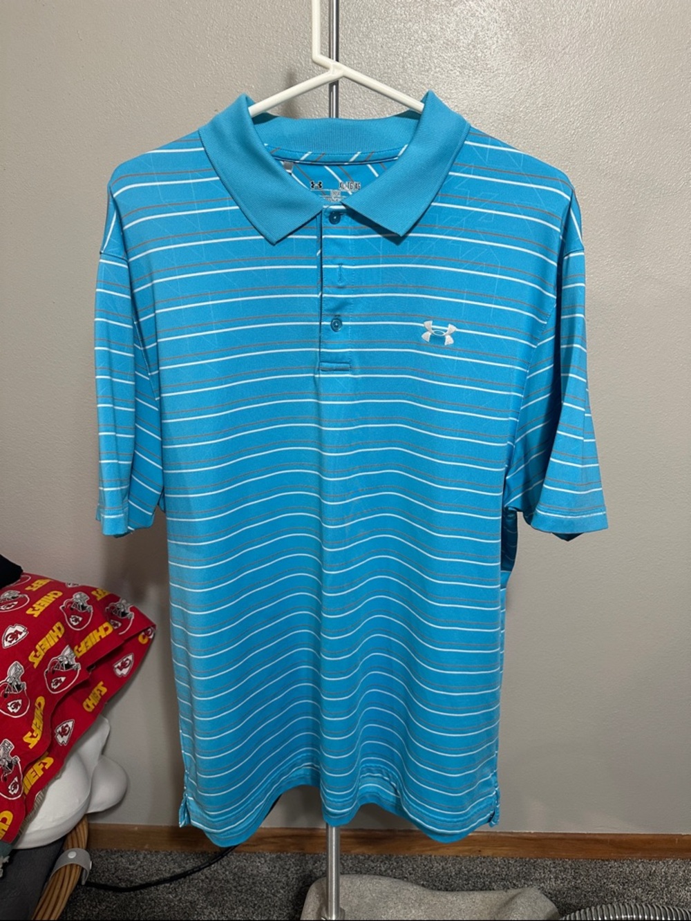 Under Armour Men’s Turquoise Striped Performance Polo